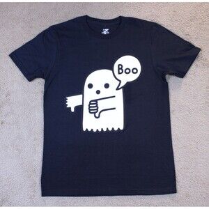 Ghost Of Disapproval Boo Graphic Tee T-Shirt (SM) Black NEW with out Tags!